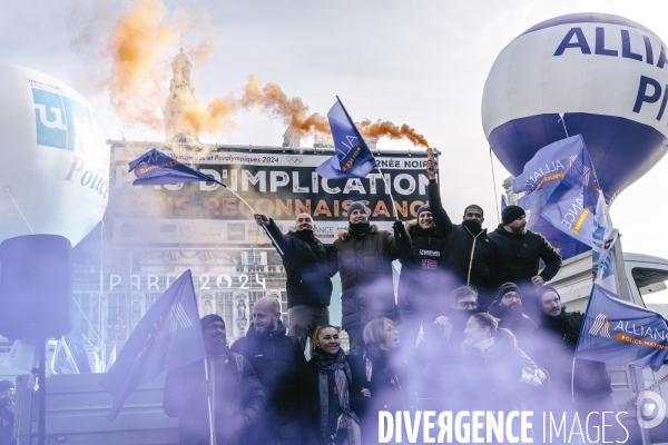 Paris 2024 : Manifestation de policiers
