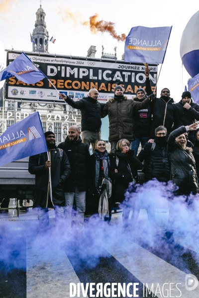 Paris 2024 : Manifestation de policiers