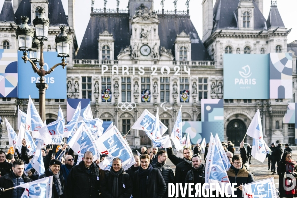 Paris 2024 : Manifestation de policiers