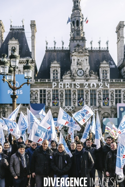 Paris 2024 : Manifestation de policiers