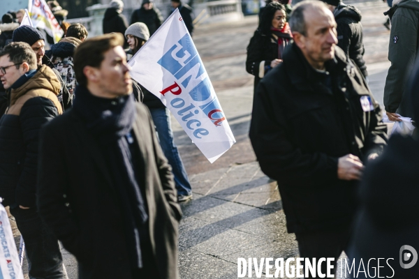 Paris 2024 : Manifestation de policiers