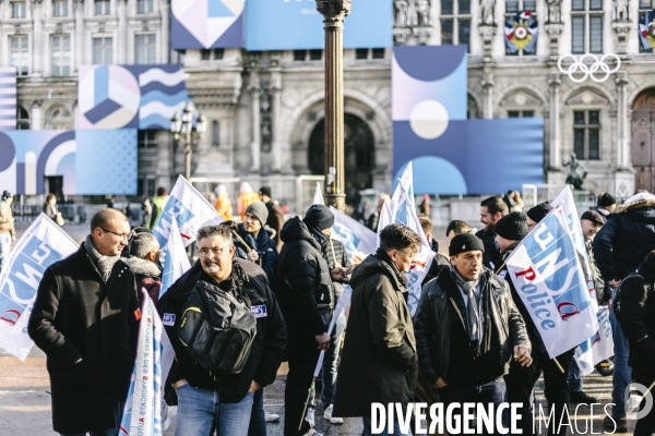 Paris 2024 : Manifestation de policiers
