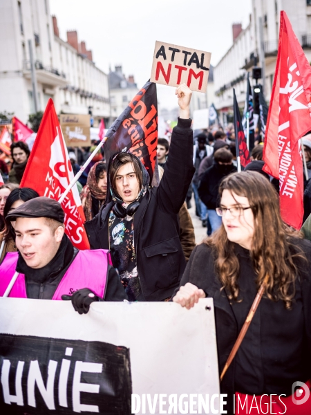 Manifestation contre la loi immigration à Tours le 14.01.2024