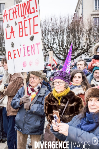 Manifestation contre la loi immigration à Tours le 14.01.2024