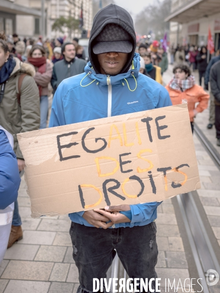 Manifestation contre la loi immigration à Tours le 14.01.2024