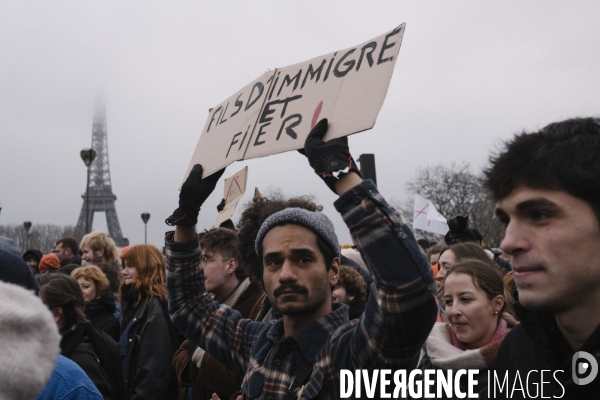 Manifestation contre la loi immigration