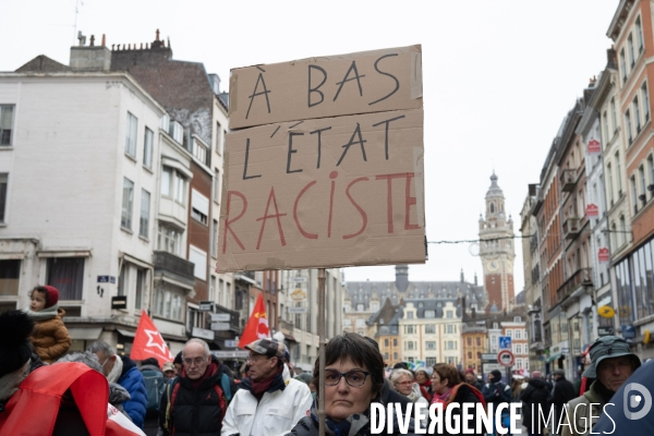 Manifestation contre la loi immigration - Lille