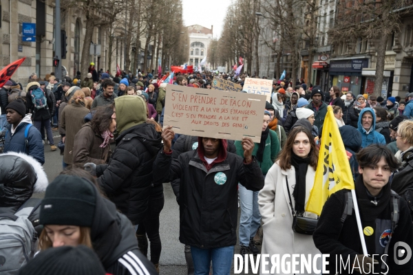 Manifestation contre la loi immigration - Lille