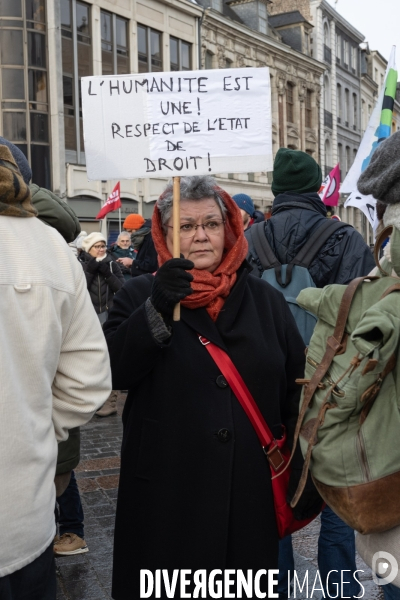 Manifestation contre la loi immigration - Lille