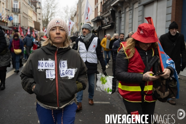 Manifestation contre la loi immigration - Lille