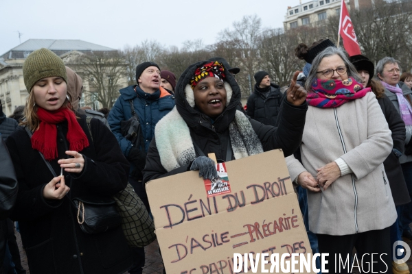 Manifestation contre la loi immigration - Lille