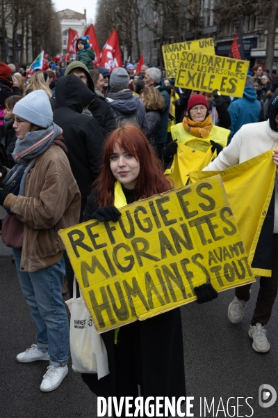 Manifestation contre la loi immigration - Lille