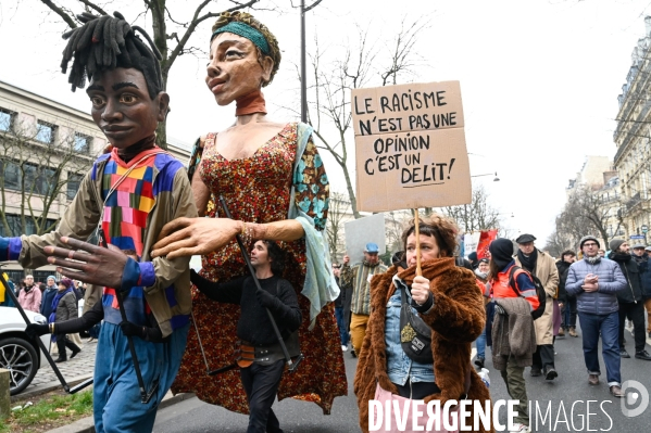 LOI IMMIGRATION. Manifestation parisienne du 21/01/2024