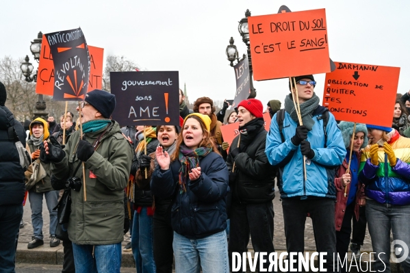 LOI IMMIGRATION. Manifestation parisienne du 21/01/2024