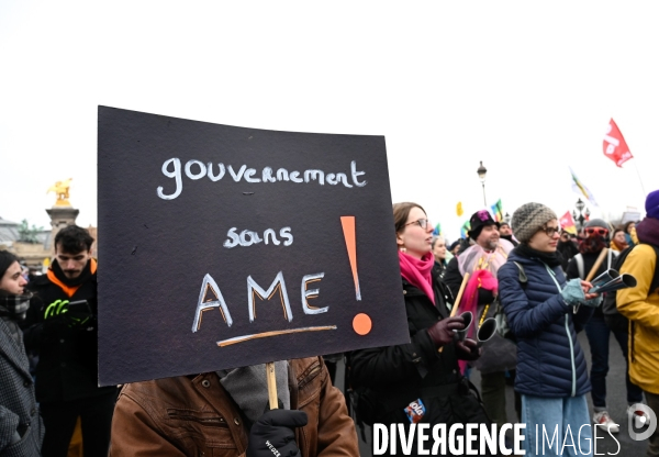 LOI IMMIGRATION. Manifestation parisienne du 21/01/2024