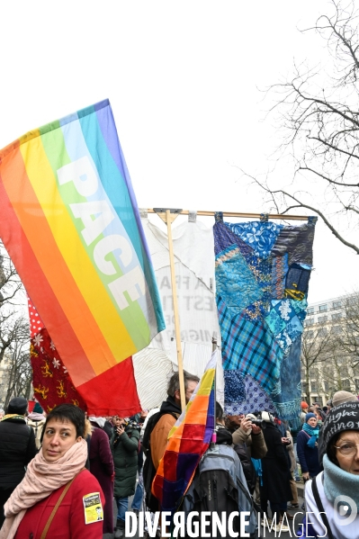 LOI IMMIGRATION. Manifestation parisienne du 21/01/2024