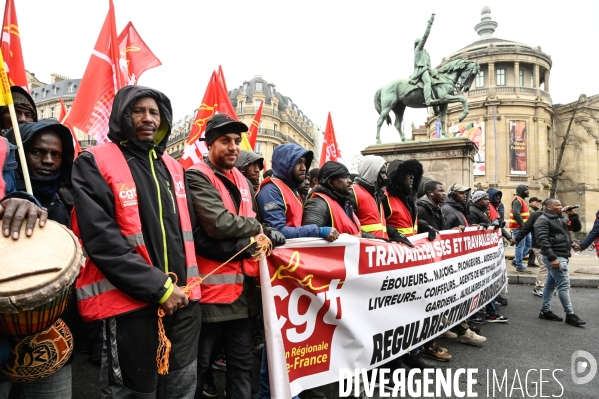 LOI IMMIGRATION. Manifestation parisienne du 21/01/2024