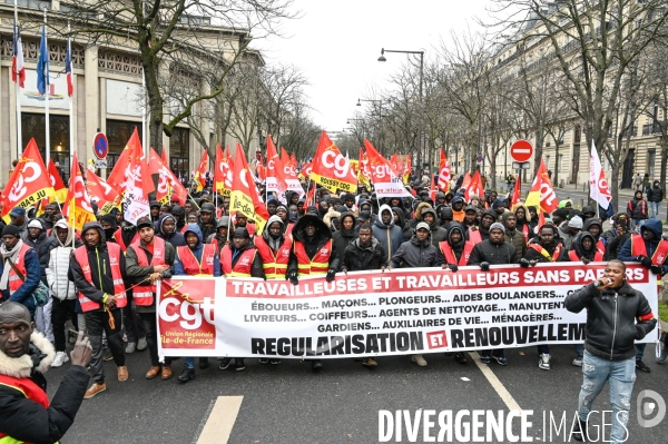 LOI IMMIGRATION. Manifestation parisienne du 21/01/2024