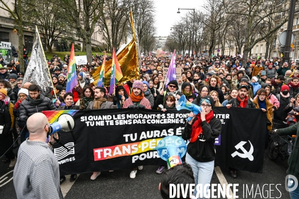 LOI IMMIGRATION. Manifestation parisienne du 21/01/2024