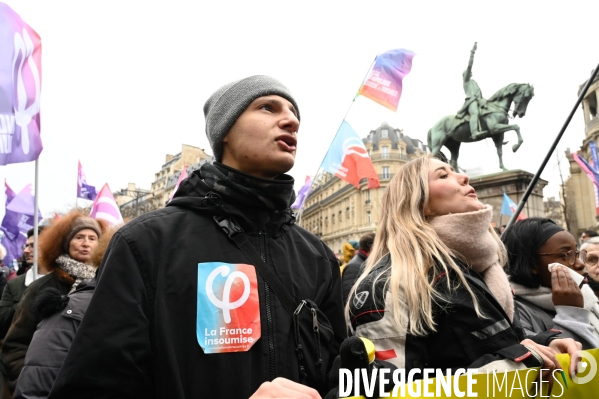 LOI IMMIGRATION. Manifestation parisienne du 21/01/2024