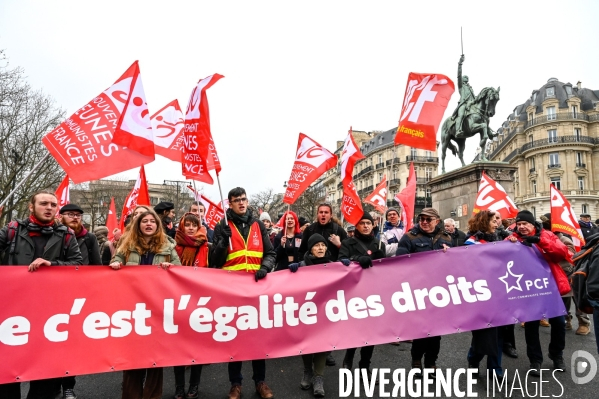 LOI IMMIGRATION. Manifestation parisienne du 21/01/2024