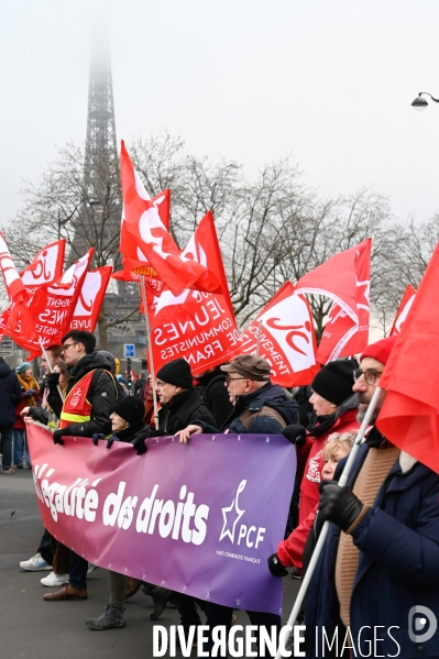 LOI IMMIGRATION. Manifestation parisienne du 21/01/2024