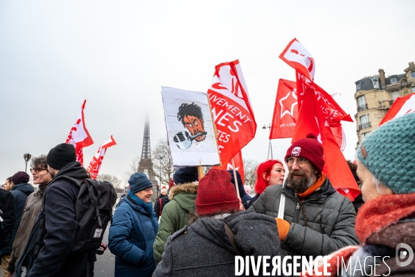 LOI IMMIGRATION. Manifestation parisienne du 21/01/2024