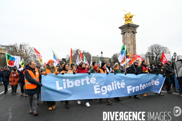 LOI IMMIGRATION. Manifestation parisienne du 21/01/2024