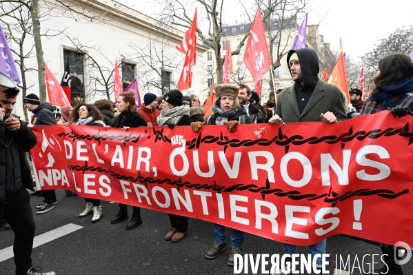 LOI IMMIGRATION. Manifestation parisienne du 21/01/2024