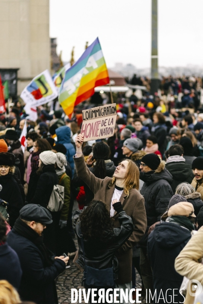 Manifestation contre la loi immigration