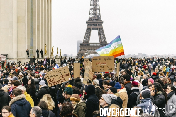 Manifestation contre la loi immigration