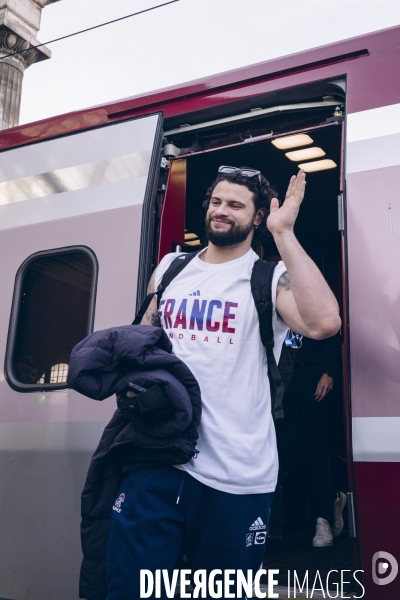 Arrivée des handballeurs champions d Europe