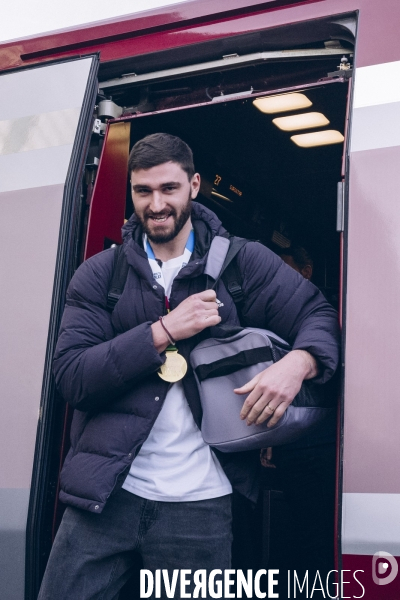 Arrivée des handballeurs champions d Europe