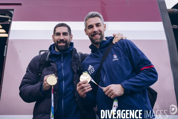 Arrivée des handballeurs champions d Europe