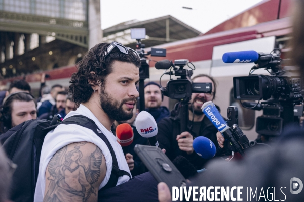 Arrivée des handballeurs champions d Europe