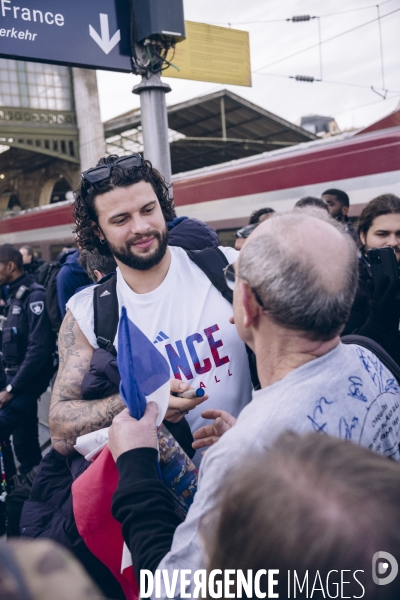 Arrivée des handballeurs champions d Europe