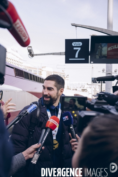 Arrivée des handballeurs champions d Europe