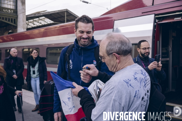 Arrivée des handballeurs champions d Europe