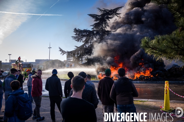 TOULOUSE : Blocage aeroport par les agriculteurs