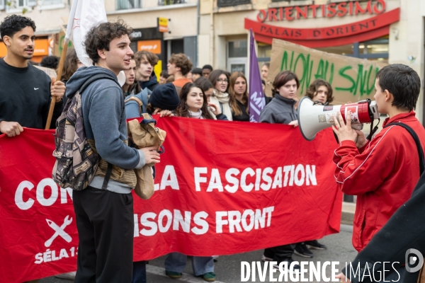 Manifestation enseignants et lycéens  1er Fevrier 2024