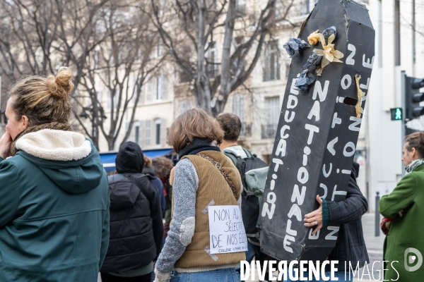 Manifestation enseignants et lycéens  1er Fevrier 2024
