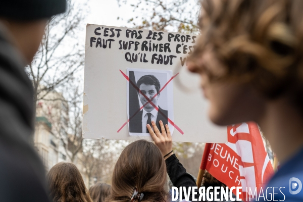 Manifestation enseignants et lycéens  1er Fevrier 2024