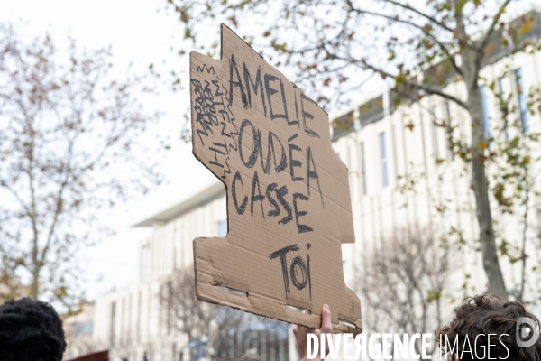 Manifestation enseignants et lycéens  1er Fevrier 2024