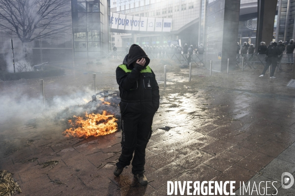 Bruxelles, manifestation des agriculteurs.rices européen.ne.s devant le Parlement européen.
