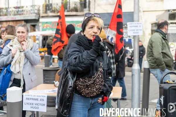 Manifestation enseignants et lycéens  1er Fevrier 2024