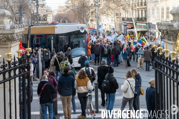 Manifestation enseignants et lycéens  1er Fevrier 2024