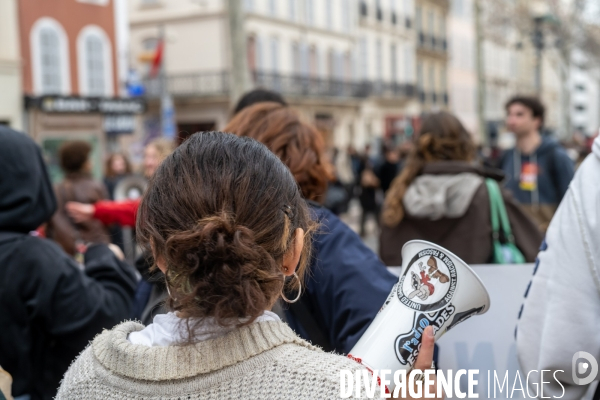 Manifestation enseignants et lycéens  1er Fevrier 2024