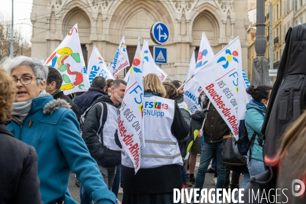 Manifestation enseignants et lycéens  1er Fevrier 2024