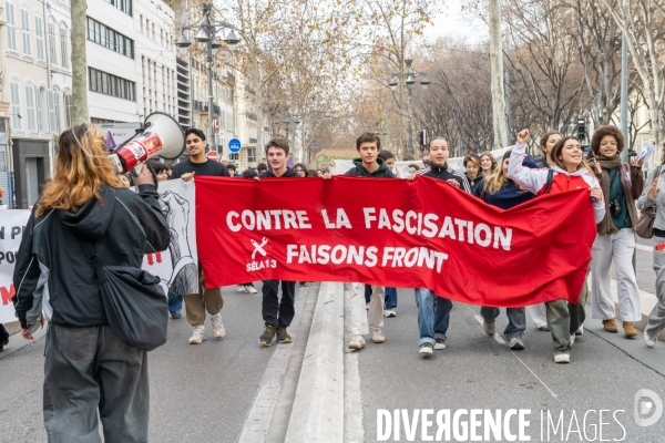 Manifestation enseignants et lycéens  1er Fevrier 2024