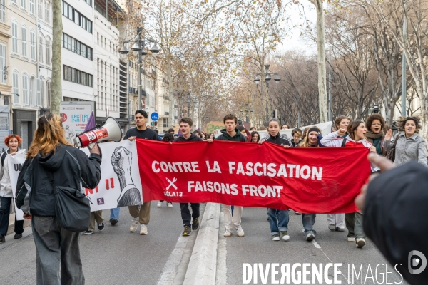 Manifestation enseignants et lycéens  1er Fevrier 2024